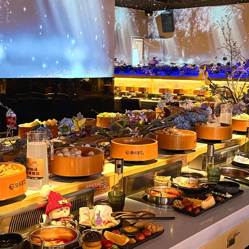 Restaurant Rotating Hot Pot Conveyor Belt Restaurant Rotating Hot Pot Conveyor Belt